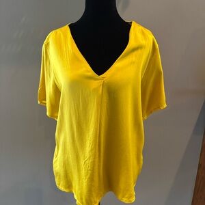 Yellow V-Neck Women's Top